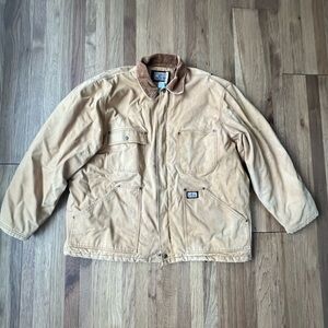 Big Smith Canvas Work Chore‎ Farm Field Tan Jacket Men’s Sz 2XL Heavy Duty Lined